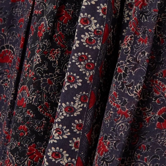 ULLA JOHNSON Callista Belted Gathered Twilight Floral Silk Dress - Picture 13 of 13